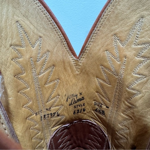 Tony Lama Vintage Cowboy Boots Women’s 6.5 Tan Brown Leather - Picture 7 of 11